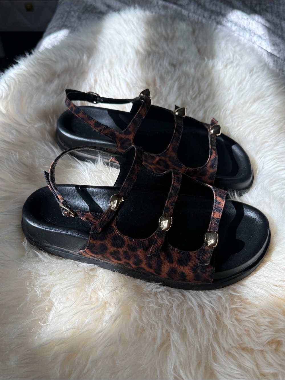 Arezzo Women's Leopard Print Strappy Sandals - Brown